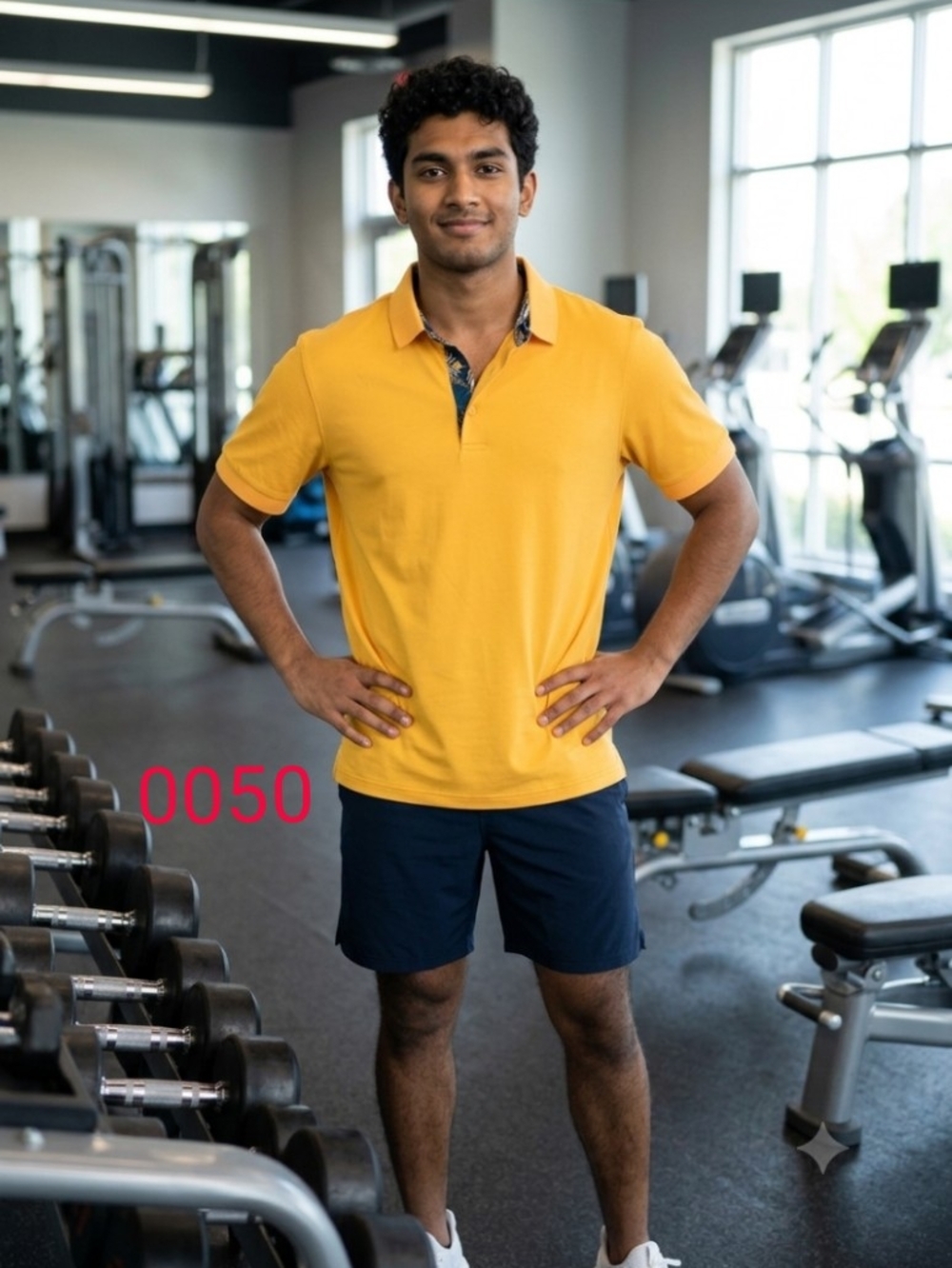 Performance Polo Shirt Men’s Large Anti-UV 4-Way Stretch Super-Soft Touch Yellow